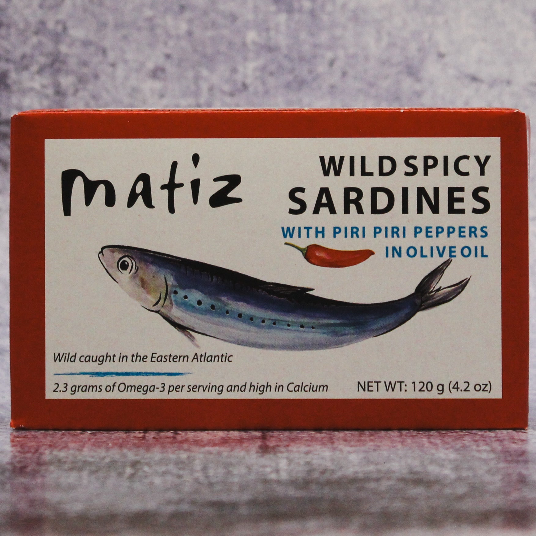 Matiz Wild Spicy Sardines with Piri Piri Pepper in Olive Oil 4.2 oz Tin