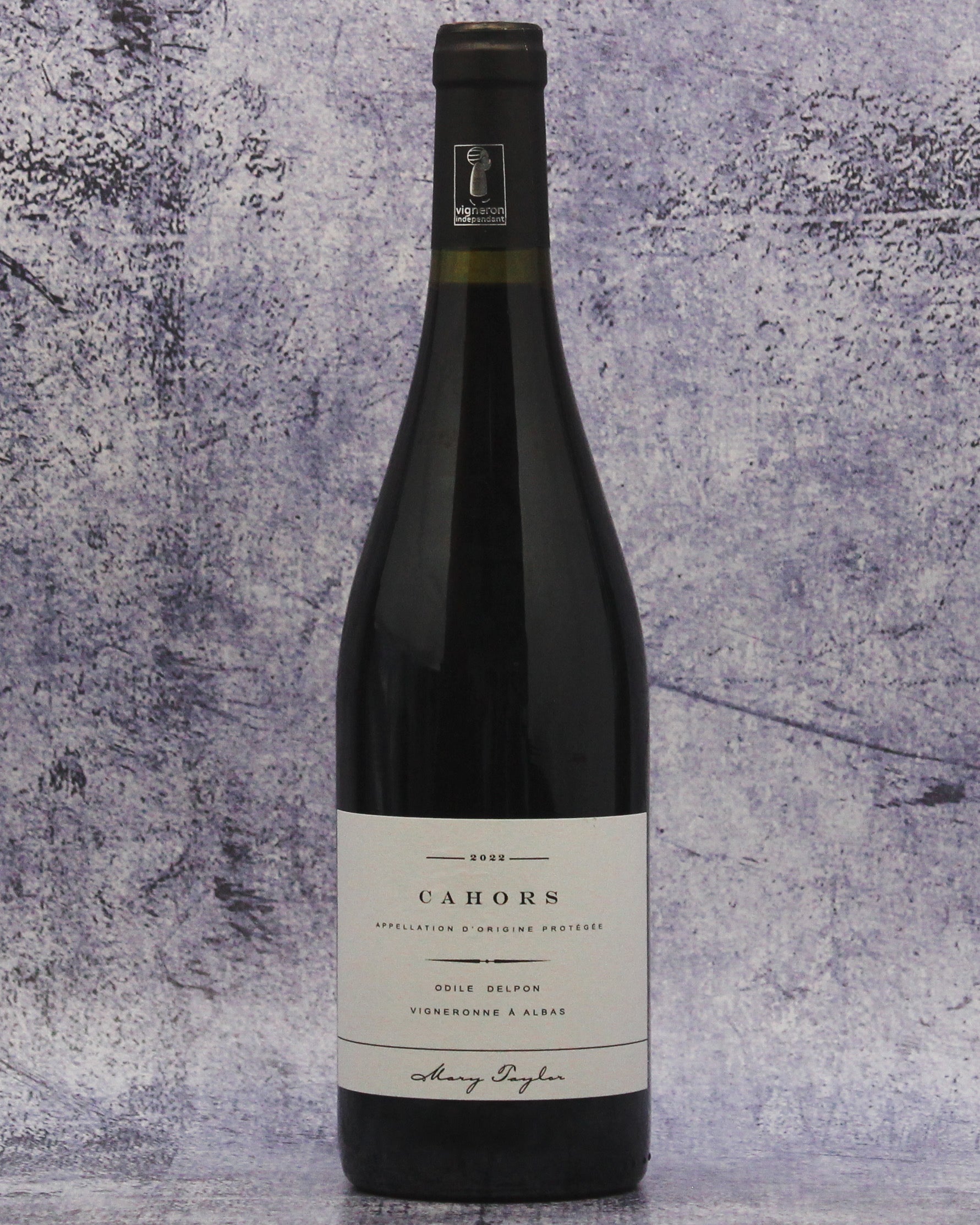 2022 Mary Taylor Cahors, Odile Delpon Vigneronne à Albas, 100% Malbec