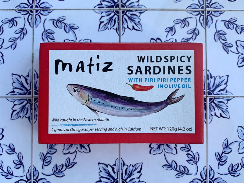 Matiz Wild Spicy Sardines with Piri Piri Pepper in Olive Oil 4.2 oz Tin