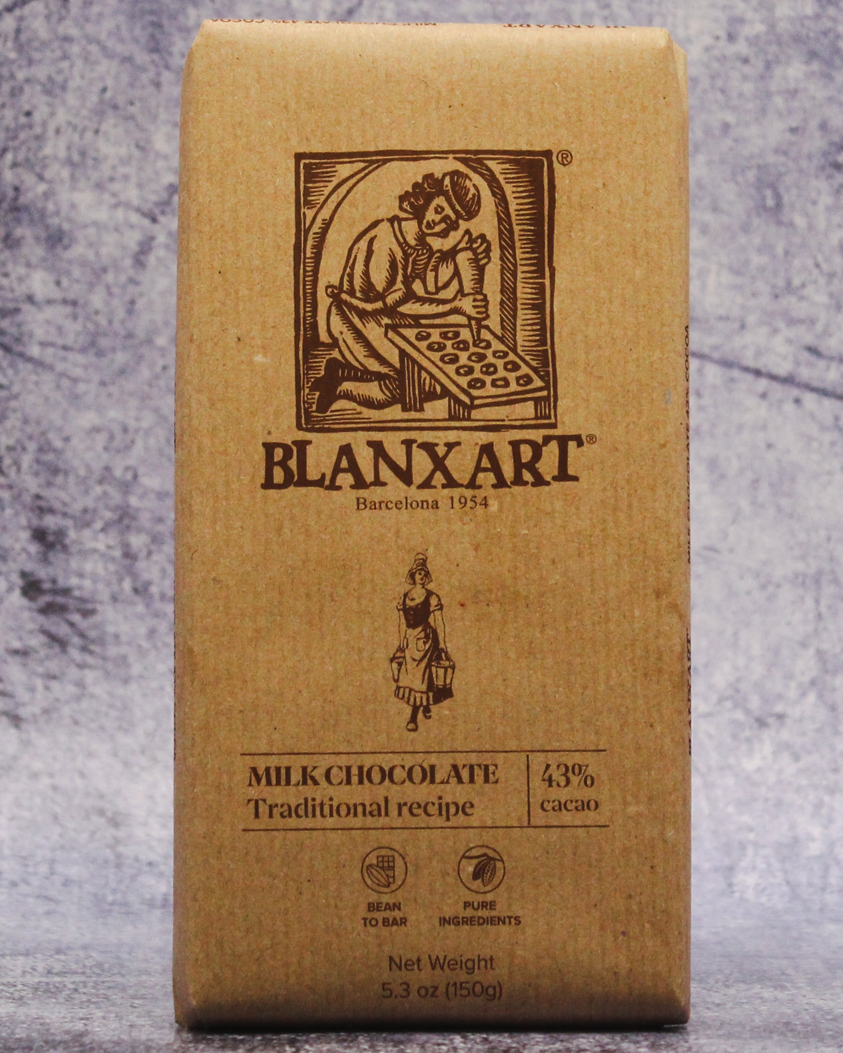 5.3 OZ Blanxart Milk Chocolate, Traditional Recipe, 43% Cacao