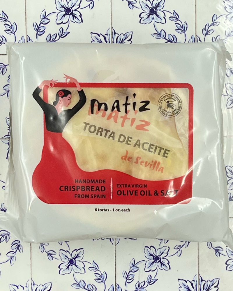 Matiz Torta de Aceite de Sevilla, Handmade Crispbread from Spain with Extra Virgin Olive Oil & Salt