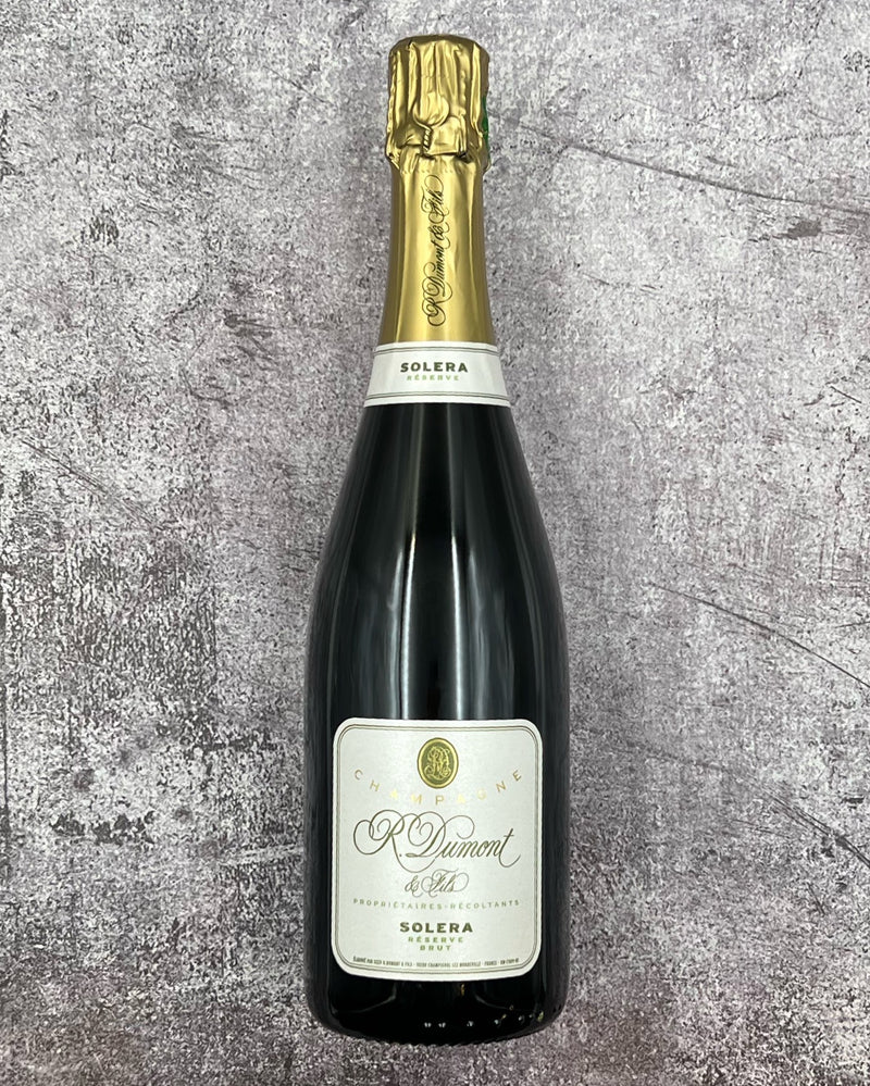 NV Champagne R. Dumont Solera Reserve, Aube, 100% Chardonnay, Solera